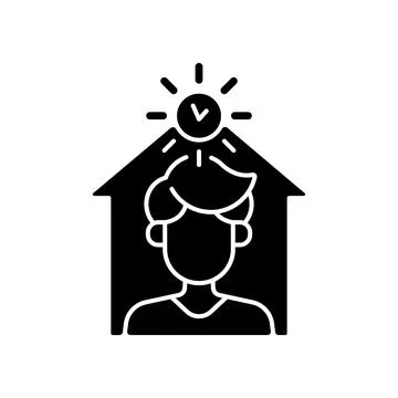 Avoid being out during day black glyph icon Stock Illustration