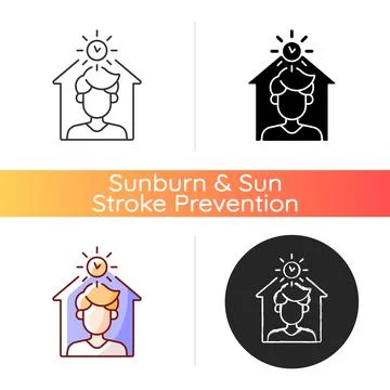 Avoid being out during day icon Stock Illustration