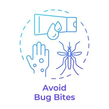 Avoid bug bites blue gradient concept icon Stock Illustration