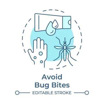 Avoid bug bites soft blue concept icon Stock Illustration