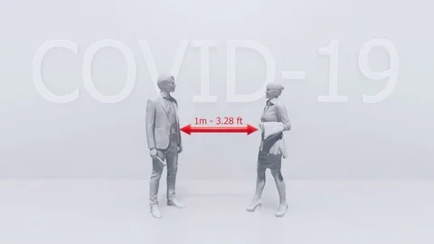 Avoid close contact in COVID-19 3D graphic concept 스톡 동영상 126937665