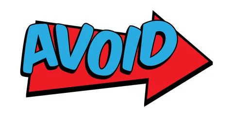 AVOID Comic Book Pop Art Arrow Banner Graphic Stock Illustration