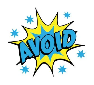 AVOID Comic Book Pop Art Starburst Spark Graphic Stock Illustration