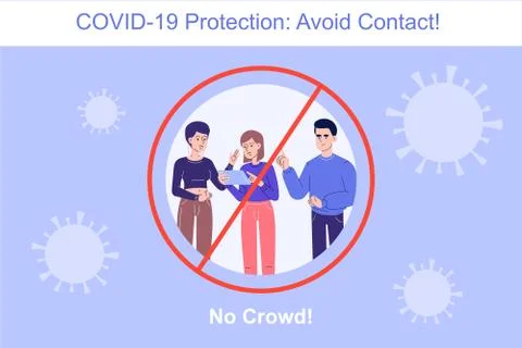 Avoid Contact during the COVID-19 novel period. Coronavirus protection concep Illustrazione stock