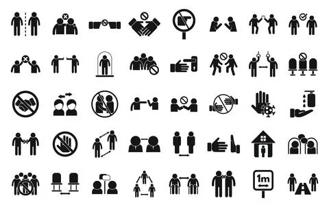Avoid contact icons set simple vector. Touch handle Illustration