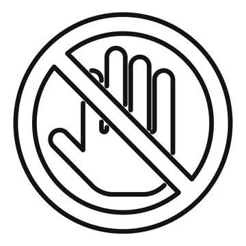 Avoid contact sign icon outline vector. Handle touch Stock Illustration