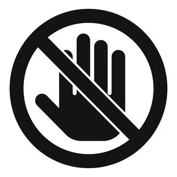 Avoid contact sign icon simple vector. Handle touch Illustration