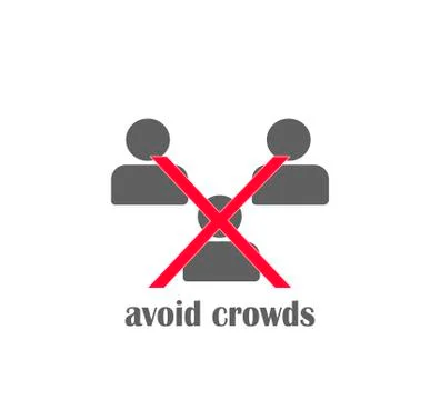 Avoid the crowd vector icon flat design. Social distance and isolation. Stock Illustration
