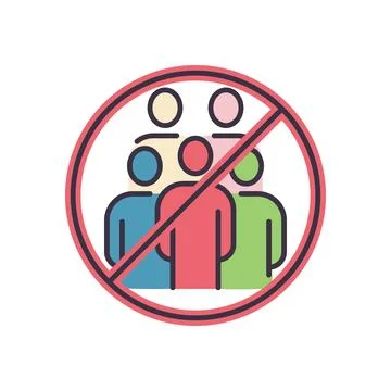 Avoid crowded places related vector icon Stock Illustration