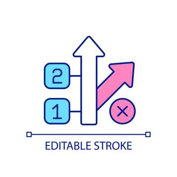 Avoid deviations from business plan RGB color icon Stock Illustration