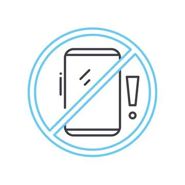 Avoid distractions line icon, outline symbol, vector illustration, concept sign 스톡 일러스트