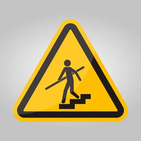 Avoid A Fall Use Handrails Sign Stock Illustration