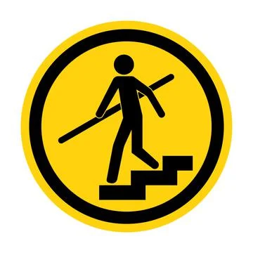 Avoid A Fall Use Handrails Sign Stock Illustration