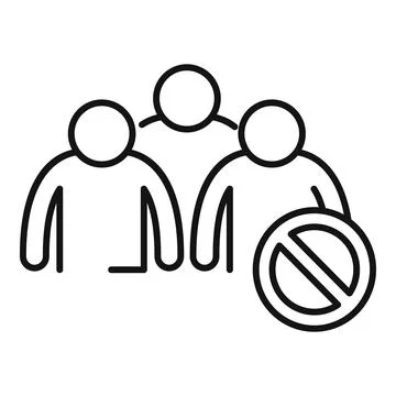 Avoid group people icon outline vector. Social distance Stock Illustration
