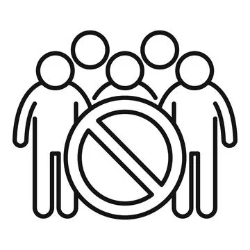 Avoid group of people icon outline vector. Social distance virus Illustration