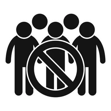 Avoid group of people icon simple vector. Social distance virus Illustration