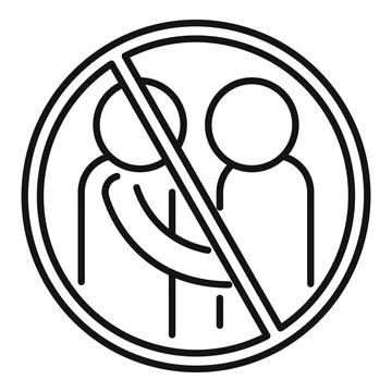 Avoid group person shake icon outline vector. Gesture crowd Stock Illustration