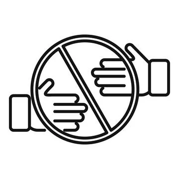 Avoid hands contact icon outline vector. Handle social distance Stock Illustration