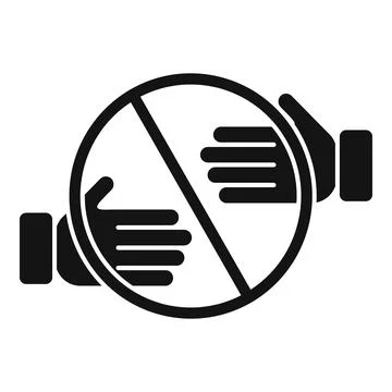 Avoid hands contact icon simple vector. Handle social distance Illustration
