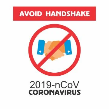 Avoid handshake coronavirus epidemic warning illustration Stock Illustration