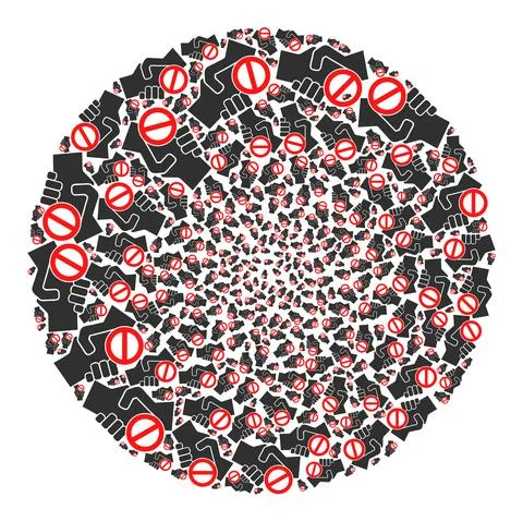 Avoid Handshake Icon Round Bubble Collage Stock Illustration