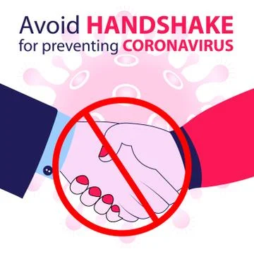 Avoid handshake for preventing CORONAVIRUS or COVID 19 Stock Illustration