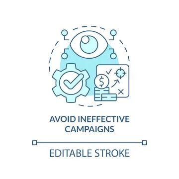 Avoid ineffective campaigns turquoise concept icon イラスト素材