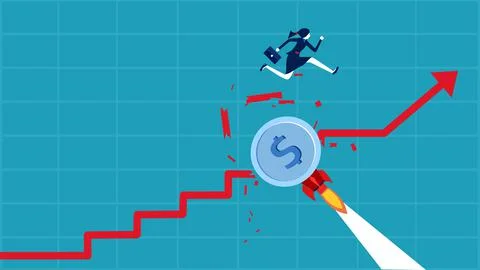 Avoid inflation or high costs. The financial crisis prevented profits from gr Stock Illustration