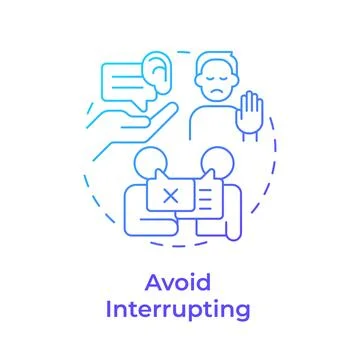 Avoid interrupting blue gradient concept icon Stock Illustration