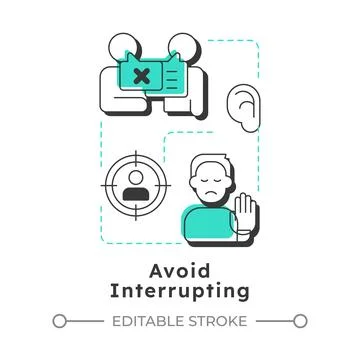 Avoid interrupting modern linear concept icon Stock Illustration