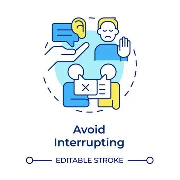 Avoid interrupting multi color concept icon Stock Illustration