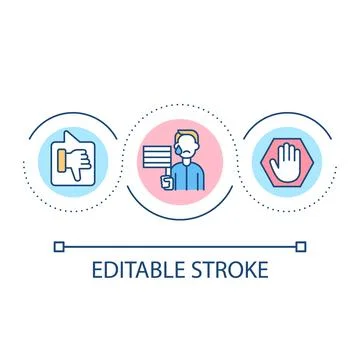 Avoid LGBT discrimination loop concept icon Stock Illustration