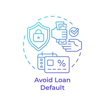 Avoid loan default blue gradient concept icon Stock Illustration