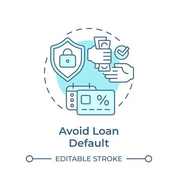 Avoid loan default soft blue concept icon Stock Illustration