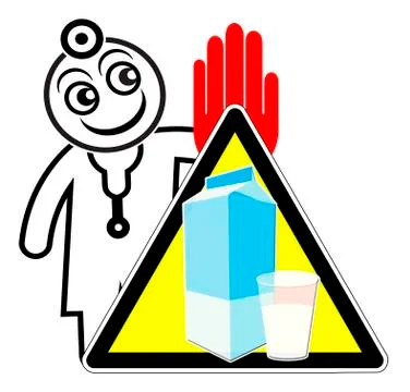 Avoid milk products Illustrazione stock