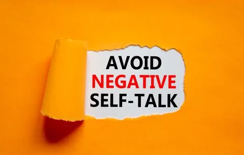 Avoid negative self-talk symbol. Concept words Avoid negative self-talk on a  Stock Photos
