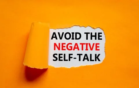 Avoid negative self-talk symbol. Concept words Avoid the negative self-talk o Stock Photos