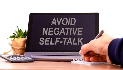 Avoid negative self-talk symbol. Concept words Avoid negative self-talk on th Stock Photos