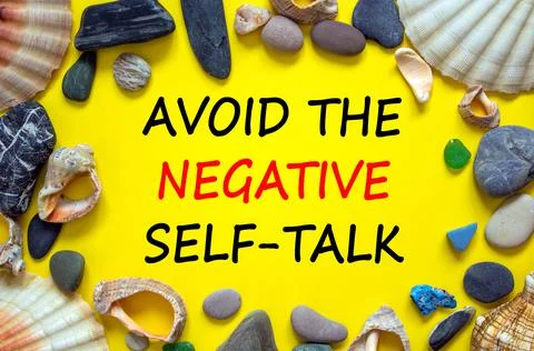 Avoid negative self-talk symbol. Concept words Avoid the negative self-talk o Stock Photos