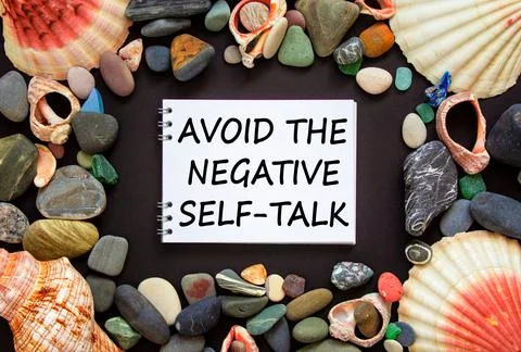 Avoid negative self-talk symbol. Concept words Avoid the negative self-talk o Stock Photos