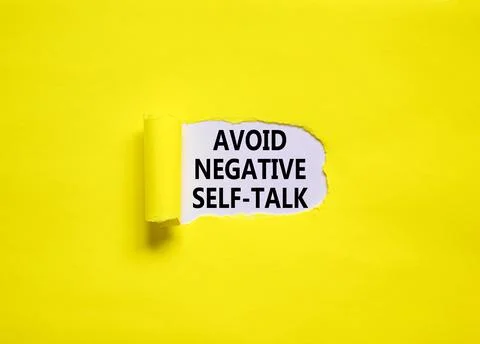 Avoid negative self-talk symbol. Concept words Avoid negative self-talk on a  Stock Photos