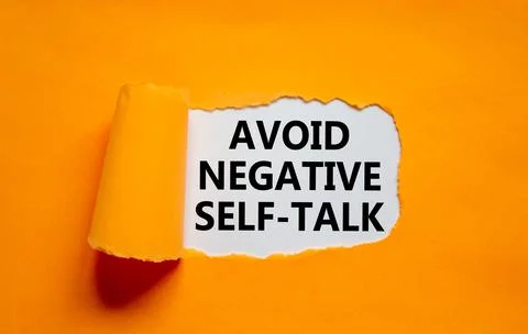 Avoid negative self-talk symbol. Concept words Avoid negative self-talk on a  Stock Photos