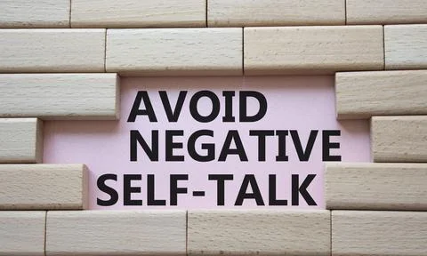 Avoid negative self-talk symbol. Concept words Avoid negative self-talk on .. Stock Photos