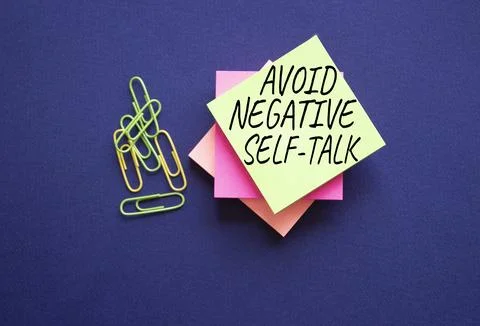 Avoid negative self-talk symbol. Concept words Avoid negative self-talk on .. Stock Photos