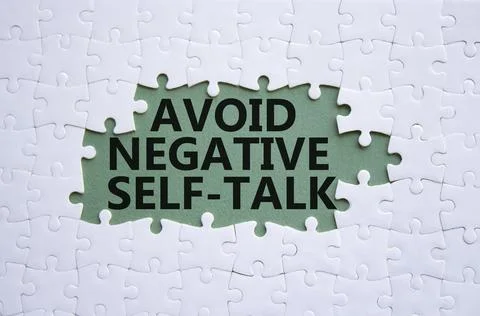 Avoid negative self-talk symbol. Concept words Avoid negative self-talk on .. Stock Photos