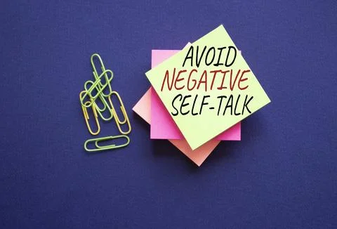 Avoid negative self-talk symbol. Concept words Avoid negative self-talk on .. Stock Photos