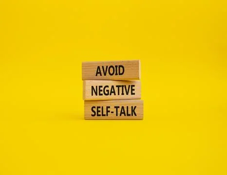 Avoid negative self-talk symbol. Concept words Avoid negative self-talk on .. Stock Photos