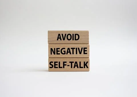 Avoid negative self-talk symbol. Concept words Avoid negative self-talk on .. Stock Photos