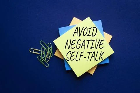 Avoid negative self-talk symbol. Concept words Avoid negative self-talk on .. Stock Photos
