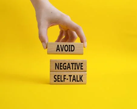 Avoid negative self-talk symbol. Concept words Avoid negative self-talk on .. Stock Photos